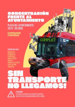 Veïns dels barris del nord protestaran davant de l'Ajuntament per a exigir "una EMT digna ja"