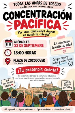 Cartel de la concentración de las AMPAS.