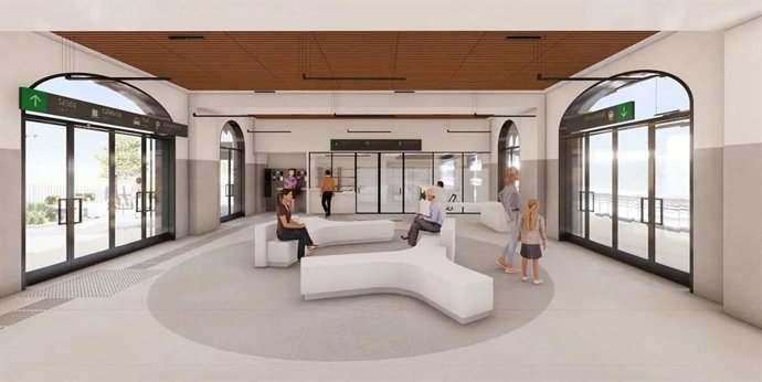 Interior de la estación de tren de Soria tras la remodelación