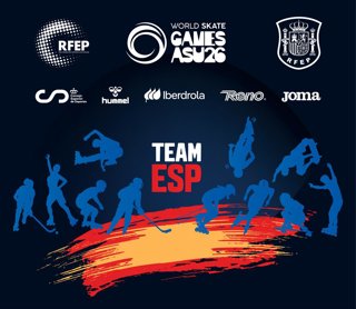Cartel de la Real Federación Española de Patinaje en el que anuncia la presentación del Team España para los World Skate Games.
