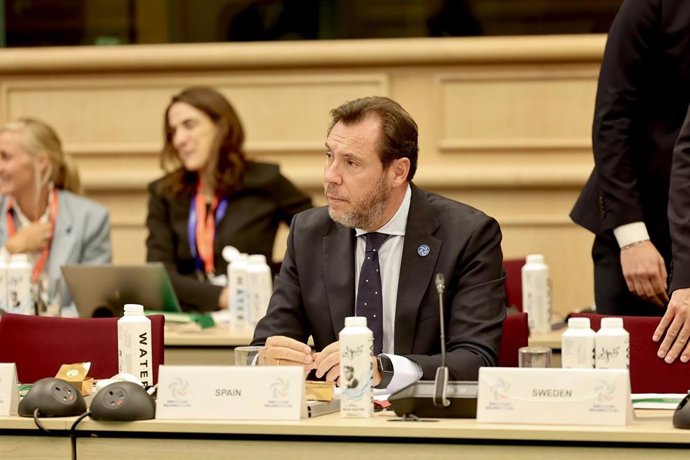 El ministro de Transporte y Movilidad Sostenible, Óscar Puente, en Dublín (Irlanda) durante el Consejo Informal de ministros de Transportes de la Unión Europea, a 21 de septiembre de 2026.