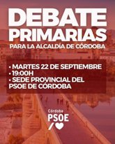 Foto: El PSOE celebra este martes un debate entre los tres candidatos en las primarias del partido para la Alcaldía de Córdoba