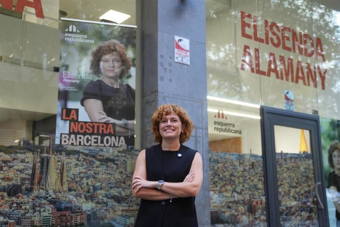 La secretaria general de ERC, Elisenda Alamany, durante la apertura de la sede de campaña municipal de ERC Barcelona, a 21 de septiembre de 2026, en Barcelona, Catalunya (España). El acto inaugura la carrera electoral hacia las elecciones municipales que 