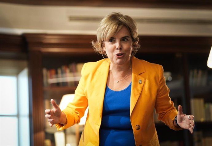 La exvicepresidenta del Gobierno y exministra y consejera de Estado, Soraya Sáenz de Santamaría, este martes en Sevillaand