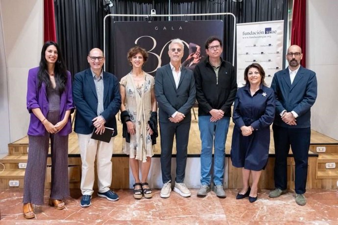 De izquierda a derecha, Emilia Escudero; Manuel Lagos; Daniela Merlo; Juan de Torres; Rubén Gutiérrez; Wilma Piedad Andrade, y Francisco Villar