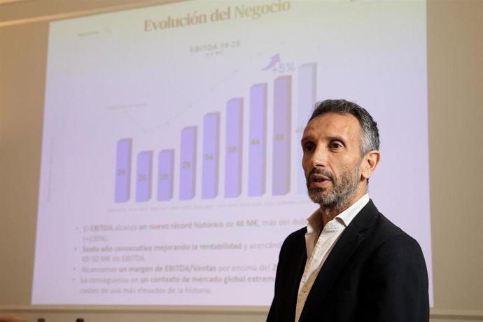 El ceo de Raventós Codorníu, Sergio Fuster, en un encuentro con medios