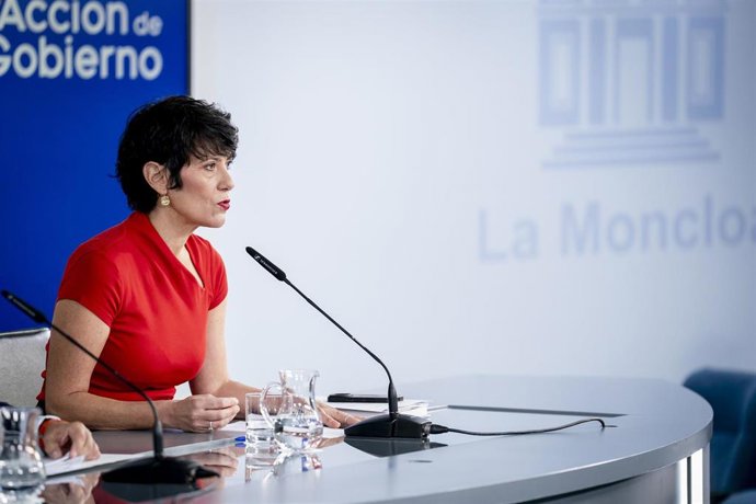 La ministra de Inclusión; Seguridad Social y Migraciones y portavoz del Gobierno, Elma Saiz, durante la rueda de prensa posterior al Consejo de Ministros