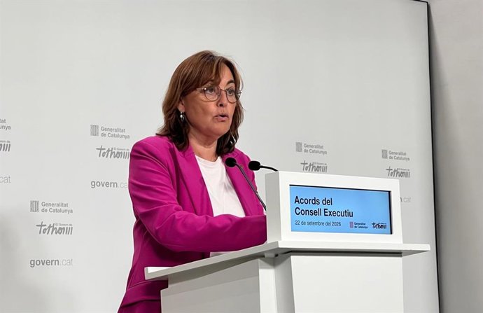 La consellera de Territorio, Vivienda y Transición Ecológica y portavoz de la Generalitat, Sílvia Paneque, este martes en la rueda de prensa tras el Consell Executiu