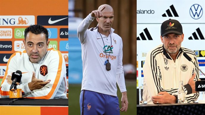 Montaje con Xavi Hernández, Zinedine Zidane y Jurgen Klopp.