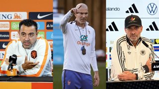Montaje con Xavi Hernández, Zinedine Zidane y Jurgen Klopp.
