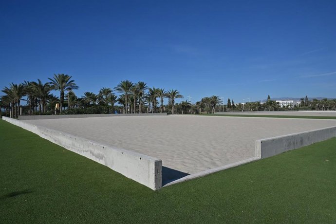 Foso de arena del Arena Center de El Toyo, en Almería.