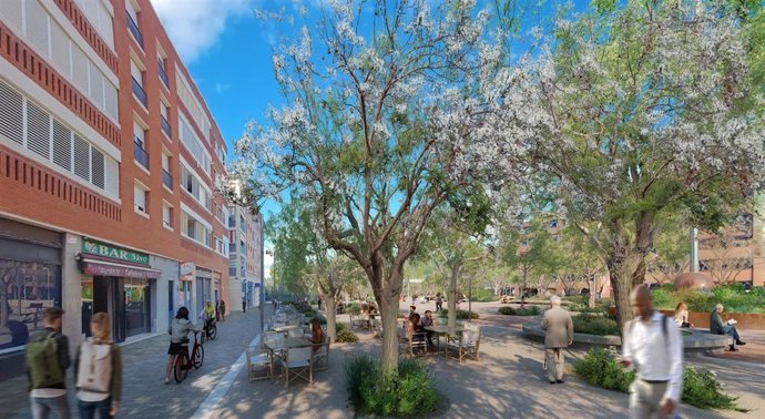 Render de la plaza Maria Aurèlia Capmany de Sant Joan Despí.