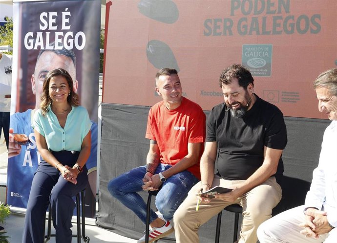 Villaverde junto a Aspas este martes en Vigo.