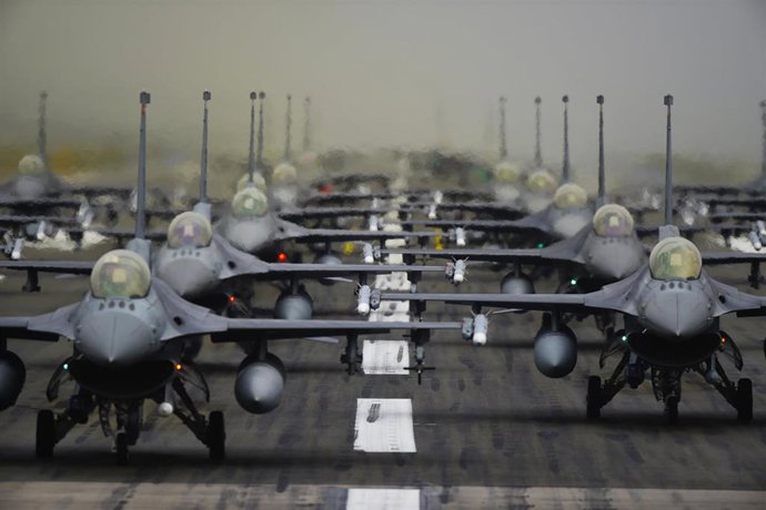 Archivo - Aviones F-16 de la Fuerza Aérea de Estados Unidos en la base aérea de Spangdahlem, Alemania