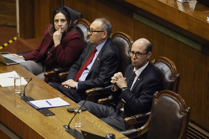 Valparaiso, 21 de septiembre 2026  El ministro Segpres, Jose Garcia, y el ministro de Seguridad Publica, Martin Arrau, durante la Sesion de la Camara de Diputados   Sebastian Cisternas/Aton Chile
