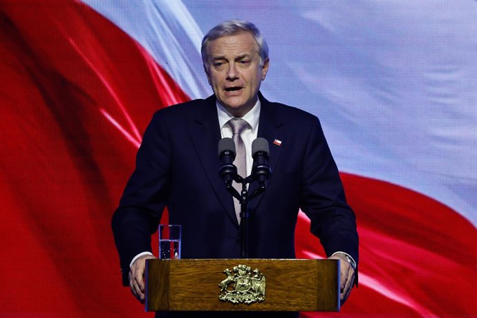 Santiago, 3 de Septiembre de 2026.  Presidente de la Republica Jose Antonio Kast entrega Palabras de cierre del V encuentro regional de Foro Madrid en Santiago  Diego Martin /Aton Chile