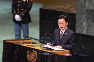 September 22, 2026, New York City, USA: President of the Republic of Korea Lee Jae Myung addresses the General Debate of the 81st session of the United Nations General Assembly at the UN Headquarters in New York City.