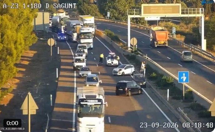 Accident en l'A-23, a Sagunt