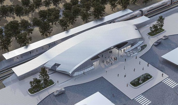 Recreación de la nueva estación en Dos Hermanas (Sevilla)