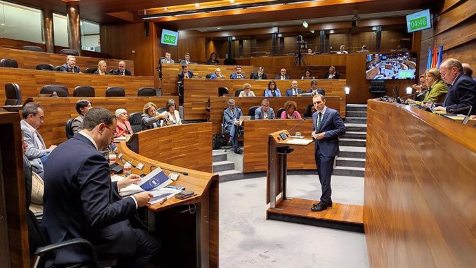 Archivo - El diputado del Grupo Mixto, Adrián Pumares (Foro Asturias), en la Junta General.