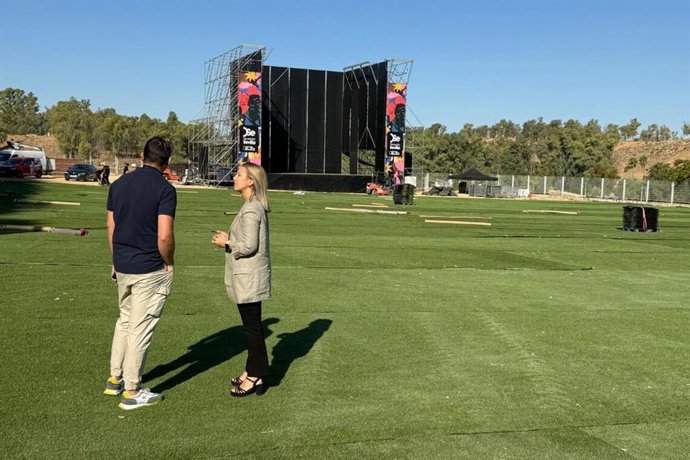 Montaje para el concierto de Pablo López en Alcalá