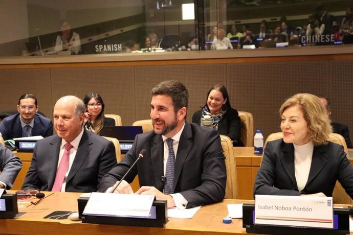 El fundador y presidente de Grupo Cox, Enrique Riquelme, en la Asamblea General de las Naciones Unidas (ONU).