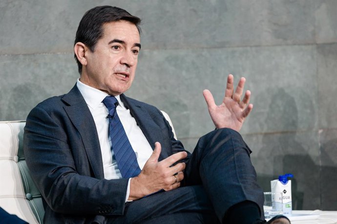 Archivo - El presidente del BBVA, Carlos Torres Vila, durante la jornada 'Competitividad para el Crecimiento: La Oportunidad de Europa', en el Auditorio Rafael del Pino, a 19 de junio de 2026, en Madrid (España). 