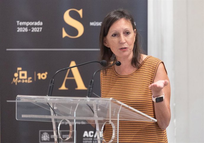 La directora general de Patrimonio Cultural y Bellas Artes del Ministerio de Cultura, Ángeles Albert de León, durante la presentación de la décima edición de ‘MusaE. Música en los Museos Estatales’, a 23 de septiembre de 2026, en Madrid (España)
