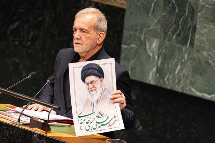 El presidente de Irán, Masud Pezeshkian, en la Asamble General de la ONU