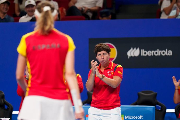 Carla Suárez, capitana del equipo español de la Billie Jean King Cup.