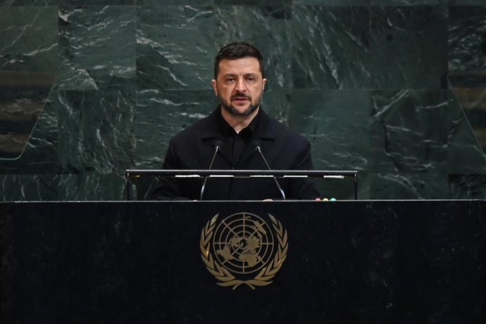 Arxiu - Volodimir Zelenski davant de l'ONU (arxiu)