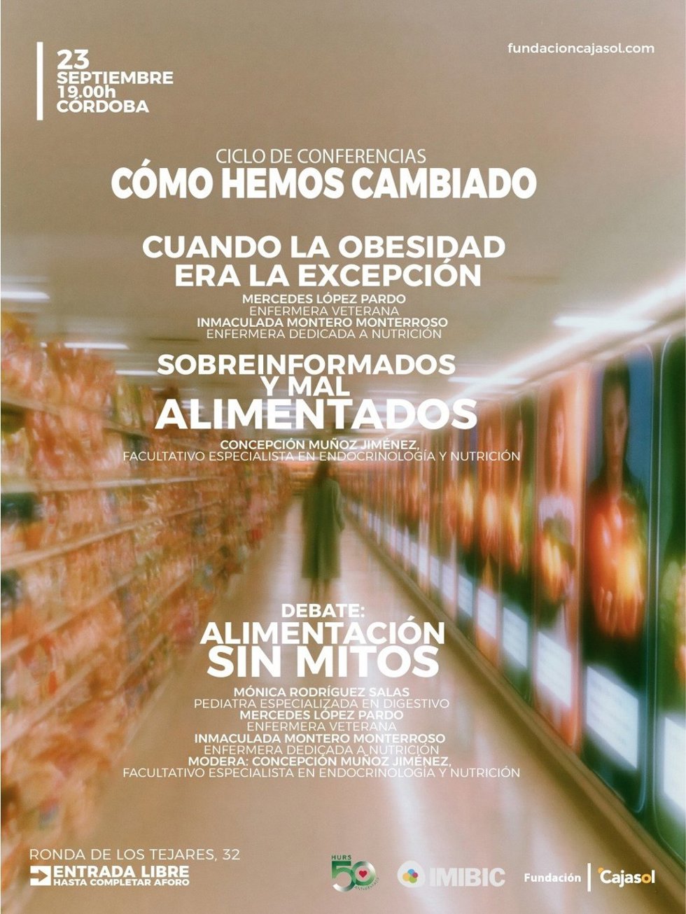 Cartel de la la primera sesión del ciclo de educación sanitaria 'Cómo hemos cambiado. 50 años de ciencia, salud y vida'.