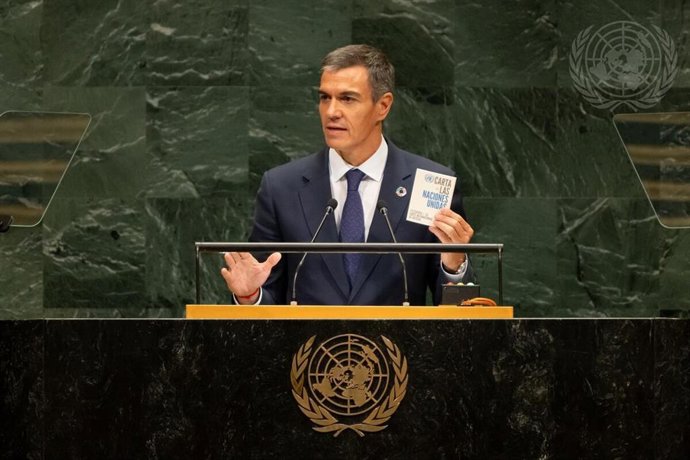 El presidente del Gobierno de España, Pedro Sánchez, ante la Asamblea General de Naciones Unidas