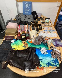 Objetos recuperados durante una de las operaciones de la Policía Local de Málaga.