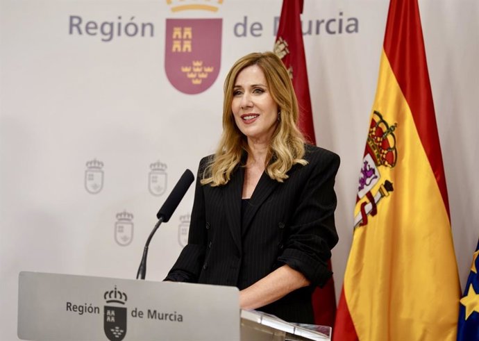 La portavoz del Gobierno regional, Marisa López, en la rueda de prensa del Consejo de Gobierno