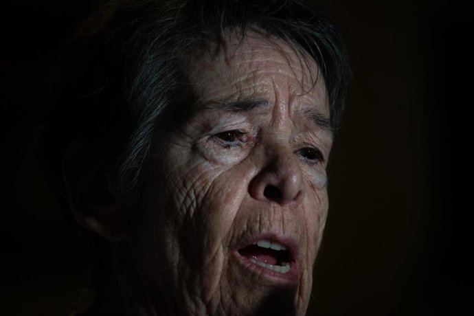 Maricarmen durante una concentración bajo el lema ‘Maricarmen se queda’, a 22 de septiembre de 2026, en Madrid (España).