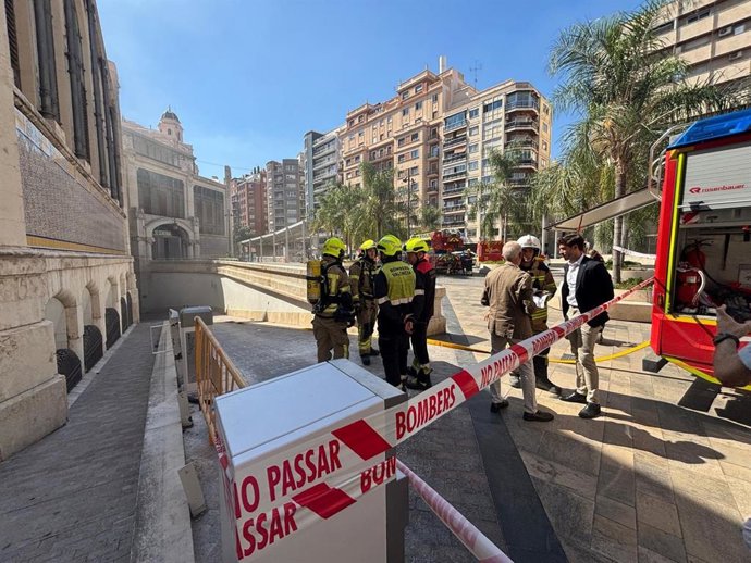 Incendio en el sótano del Mercado Central de València