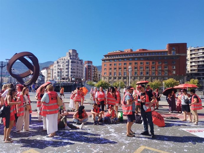 Trabajadores de Limpieza del Ayuntamiento de Bilbao en huelga