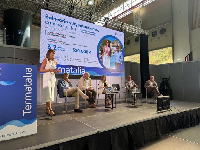Intervención de la alcaldesa de Archena, Patricia Fernández, durante Termatalia, la Feria Internacional de Turismo Termal, Salud y Bienestar que se celebra en Expourense (Ourense, Galicia).