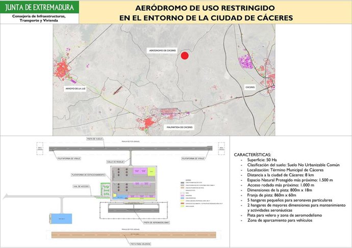 Proyecto del aeródromo de Cáceres