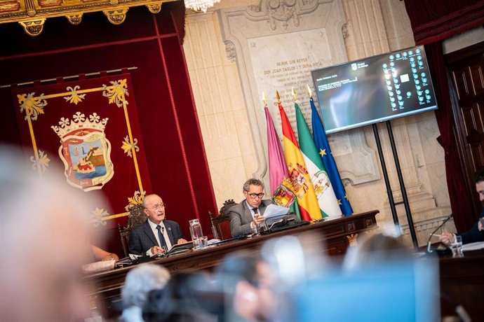 Pleno en el Ayuntamiento de Málaga.