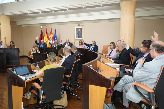 Un momento de unas de las votaciones del pleno.