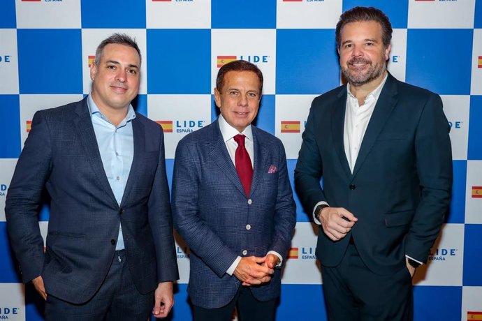 Eduardo Soares, CEO de LIDE, Fabio Fernandes y João Doria Júnior, ex Gobernador de São Paulo.