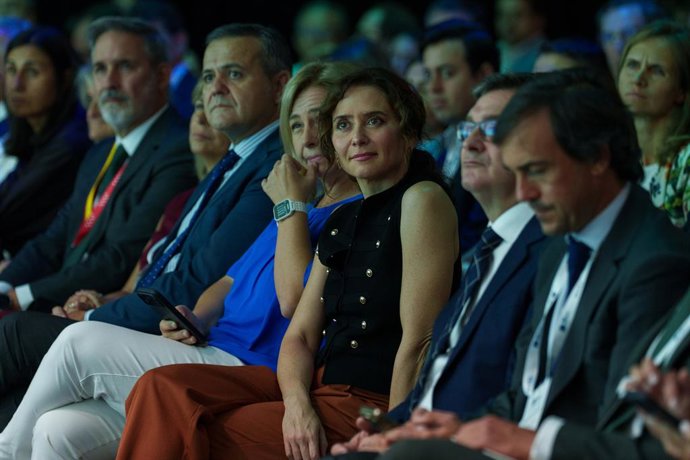 La presidenta de la Comunitat de Madrid, Isabel Díaz Ayuso, durant la inauguració de The District 2026, a 22 de setembre del 2026, a Madrid (Espanya). Arxiu. 