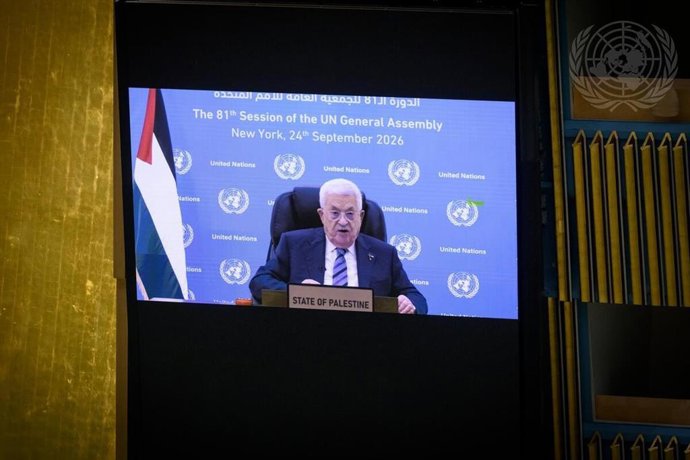 Mahmud Abbas, presidente de la Autoridad Palestina, participa en la Asamblea General de la ONU por videoconferencia