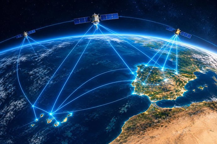 Rede de satélites da Telespazio Ibérica entre as Ilhas Canárias e a Península Ibérica