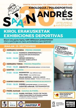 El polideportivo San Andrés en Vitoria-Gasteiz celebra sus 20 años con una tarde de exhibiciones y juegos