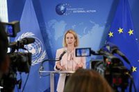 Kallas pide pasar de los compromisos a los hechos en Gaza y hacer realidad la solución de dos Estados