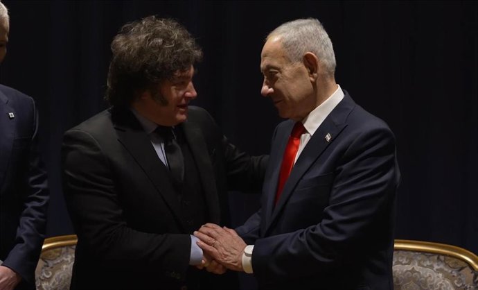 El presidente argentino, Javier Milei, y el primer ministro israelí, Benjamin Netanyahu
