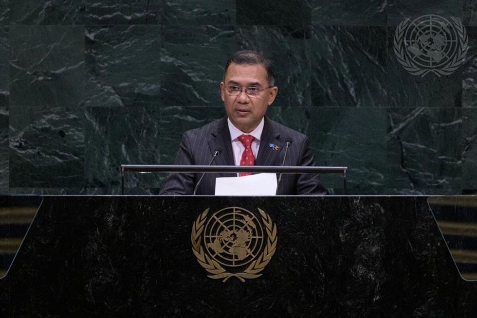 El primer ministro de Bangladesh, Tarique Rahman, ante la Asamblea General de Naciones Unidas